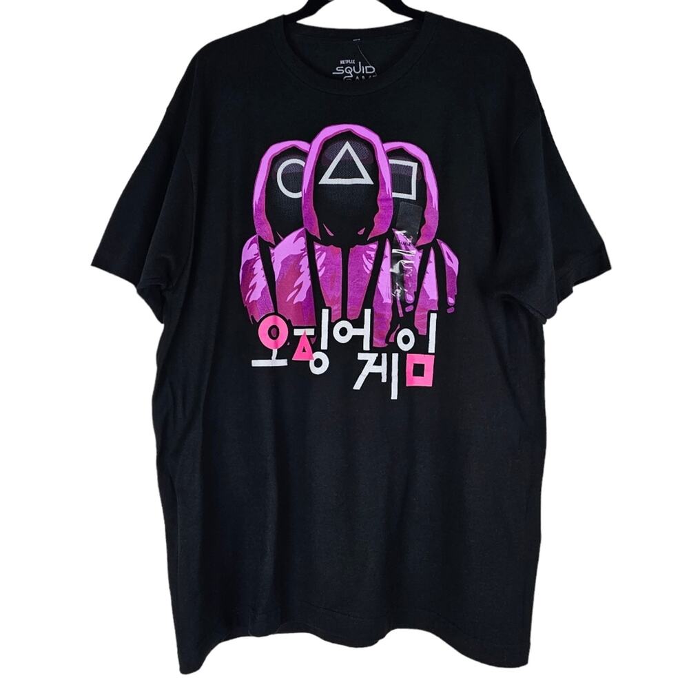 NWT Netflix Squid Games Shirt Men's XL Black Graphic Tshirt Short Sleeves